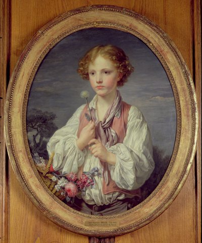 Jeune garçon avec un panier de fleurs - Jean Baptiste Greuze